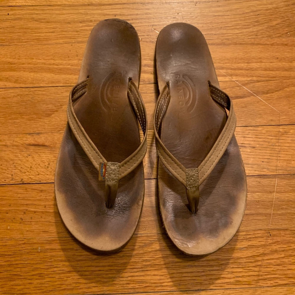 Rainbow Narrow Strap Flip Flops
